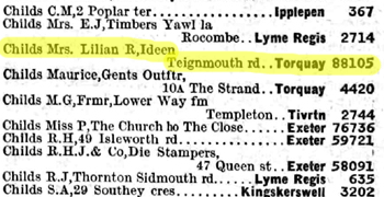 Lillian in 1961 Telephone Directory