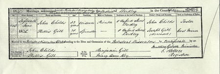 Phillis's marriage to widower John Childs - June 1875