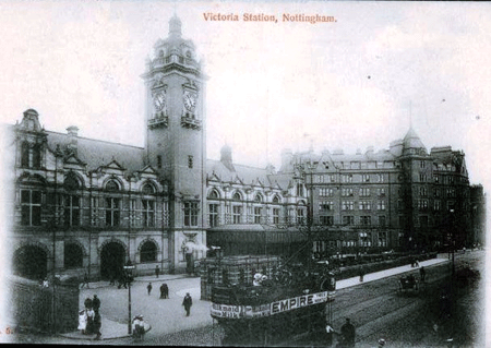 Nottingham Station showing the Electric Tram