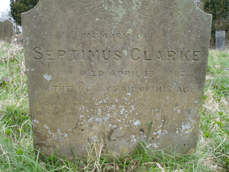 Gravestone of Septimus Clarke
