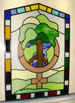 Stained glass window in the chapel