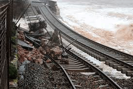 Main railway line to Cornwall at Dawlish collapsed in the storms