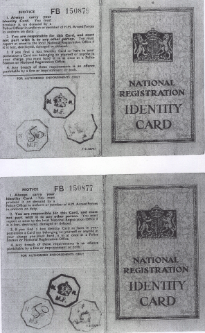 Emma & George's ID cards WW2
