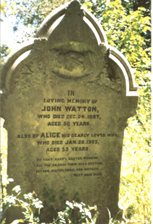 Grave of John Watton - donated by Jeannette