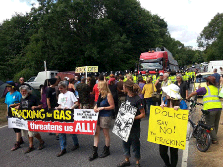 Fracking protests in Balcombe Sussex August 2013