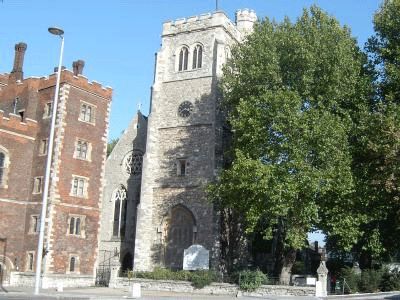 St Mary's Church Lambeth where Clara married Charles Goldsmith