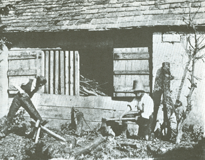 Woodcutting on the farm 1843